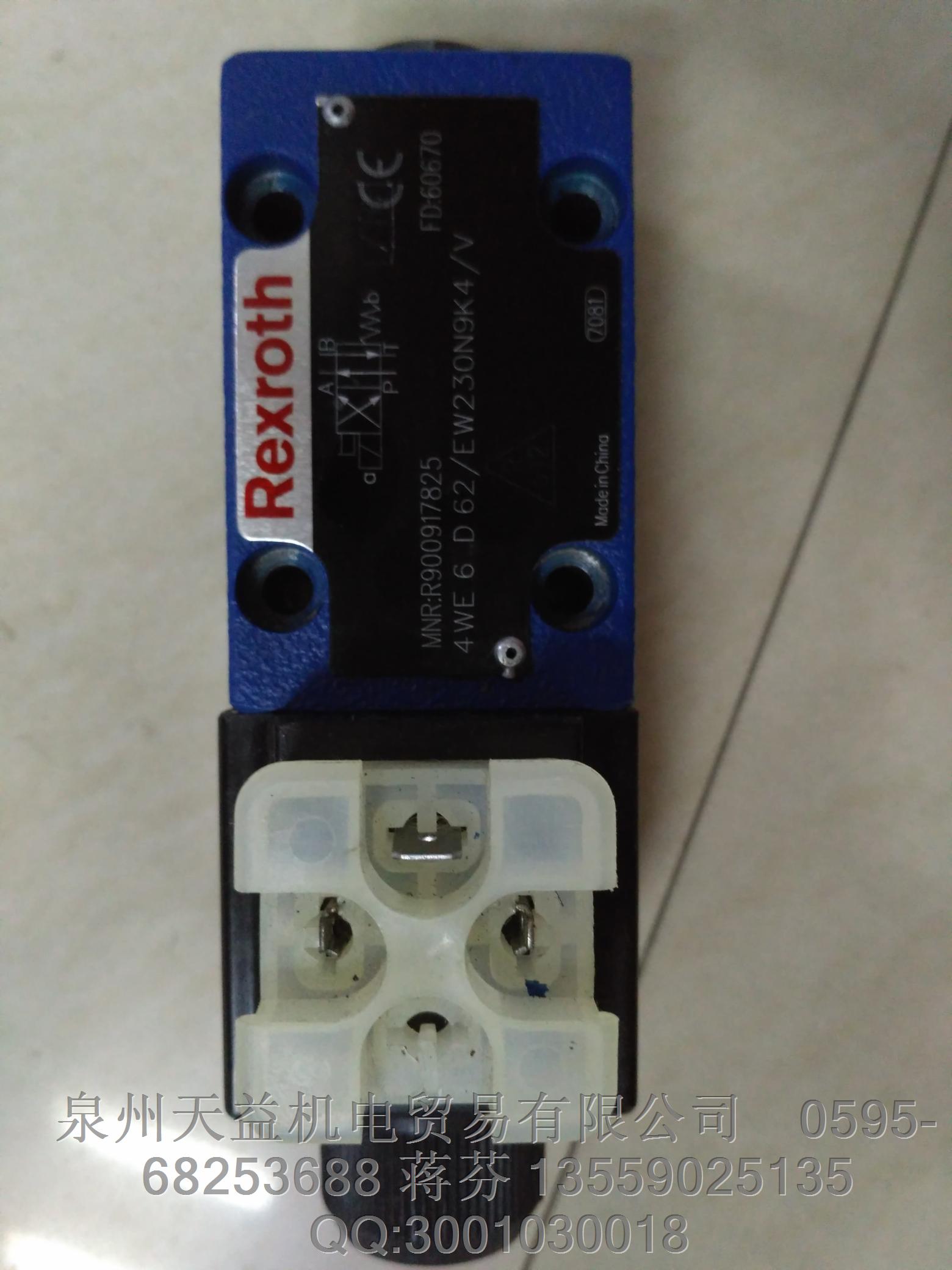 REXROTH  R900917825  4WE6D62-EW230N9K4-V  力士乐电磁阀 